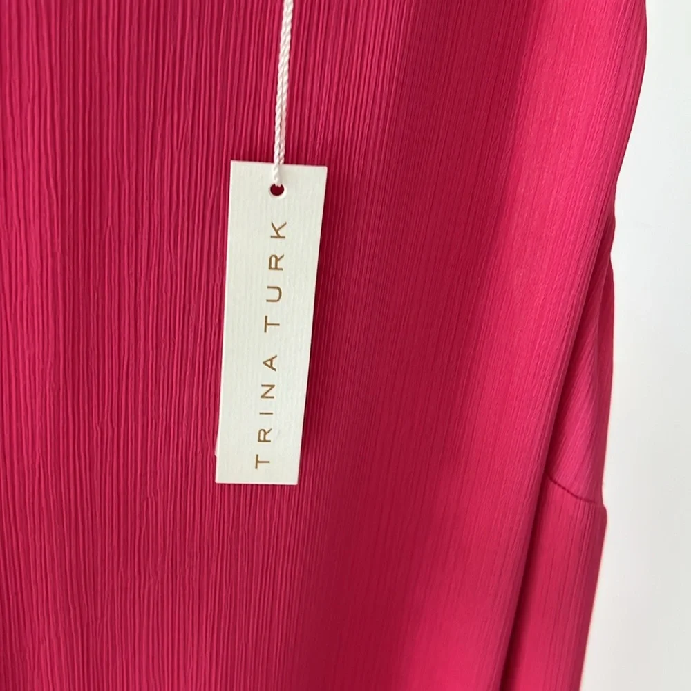 Trina Turk Pink Sleeveless Dress with Ruffle Hem - Picture 7 of 10